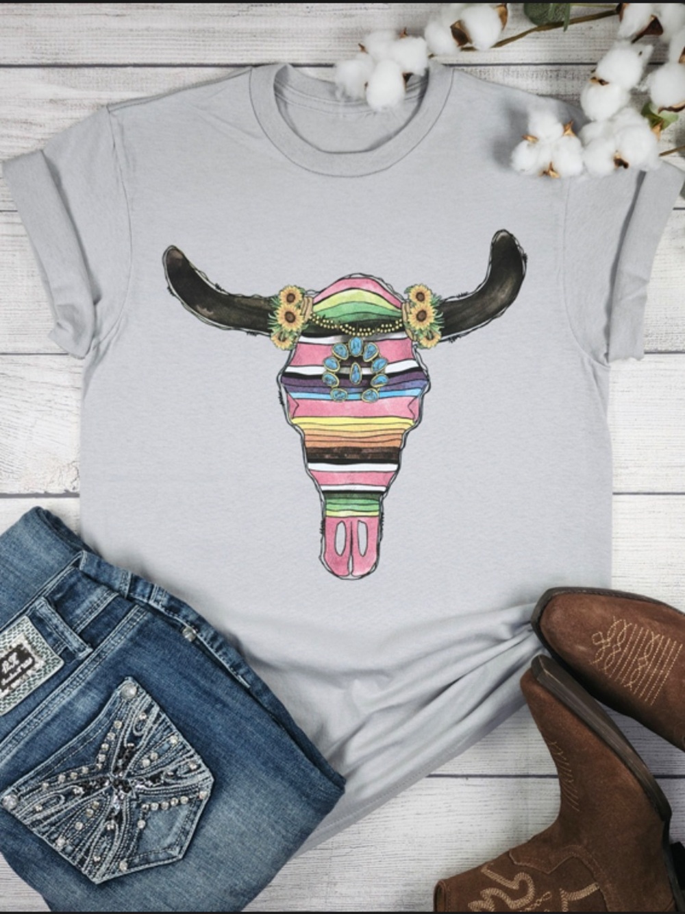 Serape Cow Skull